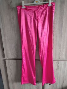 Pink satin look trousers size 40