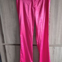 Pink satin look trousers size 40