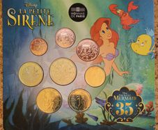 France Brilliant Uncirculated Euro Coin Set 2024 - Disney - Little Mermaid 35th