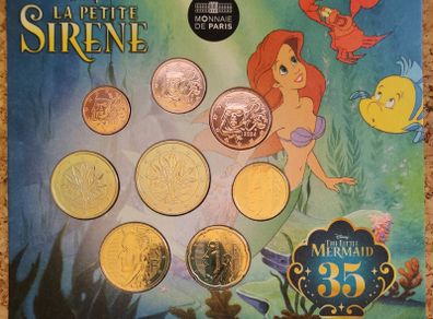France Brilliant Uncirculated Euro Coin Set 2024 - Disney - Little Mermaid 35th