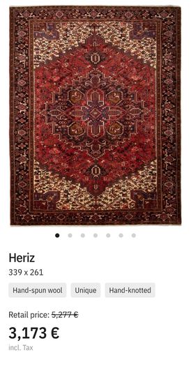 Classic Persian Heriz Carpet and Runner Hand Knotted Rug Runner Carpet
