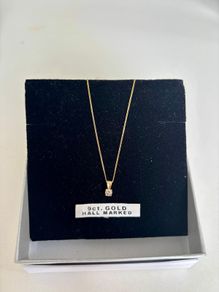 9ct gold diamond pendant chain