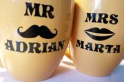 Personalised Vinyl Sticker Mr &amp; Mrs for Mug