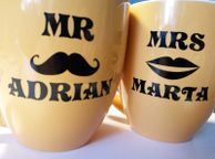 main image for ad Personalised Vinyl Sticker Mr &amp; Mrs for Mug