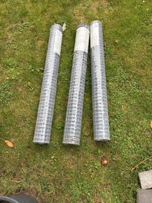 Three rolls of wire mesh fencing 1m high x 10m