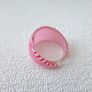Pink White Lucite Ring Image 9