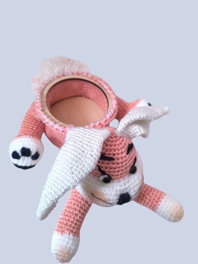 Handmade Crochet Bunny Basket Easter Gift Organizer No Contents