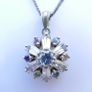 Vintage Blue Sparkle CZ Crystal in Sterling Silver 925 and Necklace length 16" - 6,03g Image 4