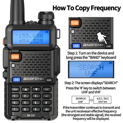 Baofeng M-5R Walkie Talkie Long Range Wireless Copy Frequency Two Way Radio Air Band Commutator Amateur Ham Radio UV-5R K5