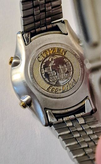 Mens Vintage Citizen Eco- Drive Alarm Chronograph Wr2oo  0855h07162 With Original Strap