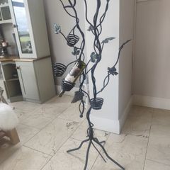 Wrought iron freestanding wine rack