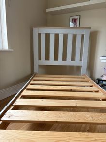 Grey and oak single bed