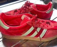Red adidas gazelle