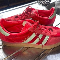 Red adidas gazelle