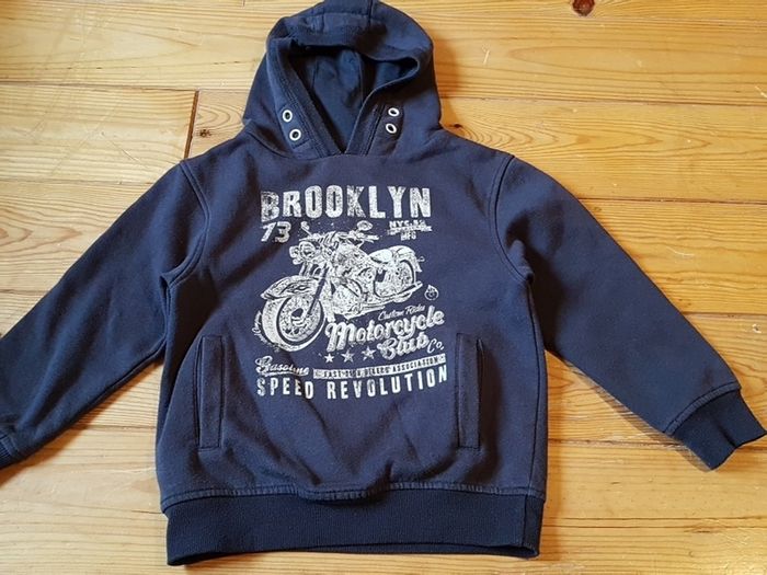 Age 5-6 Motorbike Logo Hoodie