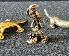 3 brass Animals,. Solid brass.