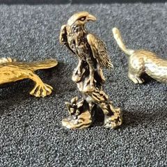 3 brass Animals,. Solid brass.