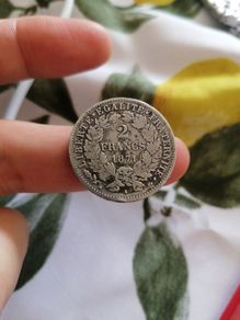 1871 France Silver 2 Francs Coin