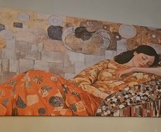 Klimt inspired canvas on frame. 100 x 50cm