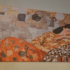 Klimt inspired canvas on frame. 100 x 50cm