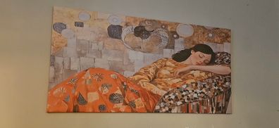 Klimt inspired canvas on frame. 100 x 50cm