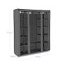 XXL wardrobe, folding cupboard, fabric cabinet with clothes rail, 3 roll-up doors, camping cupboard, 175 x 150 x 45 cm, Image 4