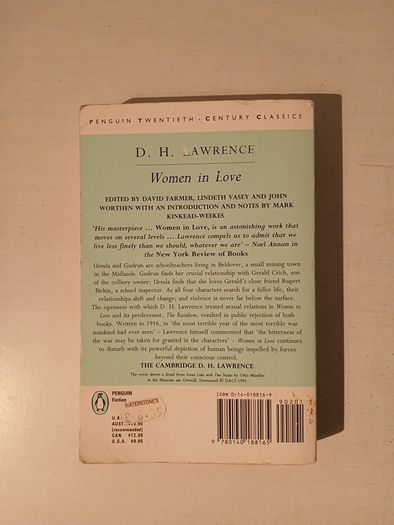Women In Love by D.H. Lawrence