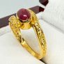 African Ruby Gold Plated Bypass Ring Image 6