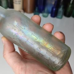 172 - Vintage Thomas Jennings Cork Mineral Water Embossed Letters Clear Glass Decorative Collectible Bottle
