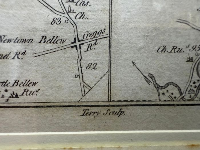 Irish Road Map (Thomas Kitchin / Terry Sculp) Dublin to Castlebar & Newport via Athlone