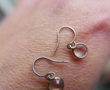 Vintage Sterling Silver Moonstone Earrings, Gemstone