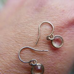 Vintage Sterling Silver Moonstone Earrings, Gemstone