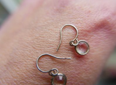 Vintage Sterling Silver Moonstone Earrings, Gemstone
