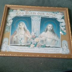 Catholic   Framed  Picture Mary And Jesus