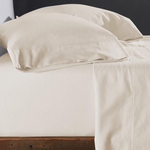 New Organic brushed cotton king bedding bundle in cream