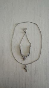 Disney Tinkerbell Silver Necklace and Bracelet Set