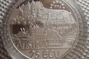 1996 Austria Wolfgang Amadeus Mozart Silver proof 25ecu coin. Official commemorative collection