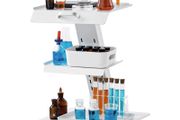 Laboratory Cart, 3-Layer Laboratory Cart with Wheels, Mobile Metal Cart with Swivel Castors, Serving Cart Clinic Cart with Tray and 100 kg Load Capacity, for Laboratory, Clinic, Beauty Salon
