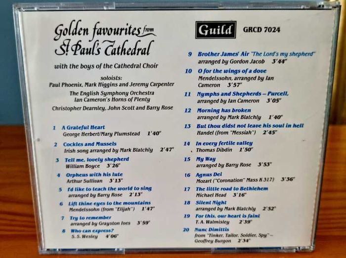 CD Golden Favourites From St. Paul's Cathedral  by the boys of the Cathedral Choir, VG condition.