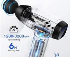 Massage Gun Deep Tissue Quiet Professional Handheld 30 Speeds Muscle Gun,6 Heads