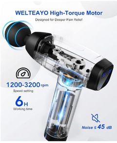 Massage Gun Deep Tissue Quiet Professional Handheld 30 Speeds Muscle Gun,6 Heads