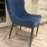 Set of 4 Navy Blue Velvet Dining Chairs Image 2