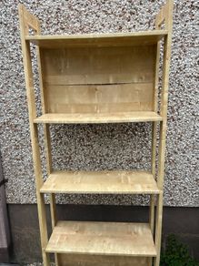 Wooden shelves for shed