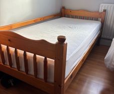 Single bed and mattress