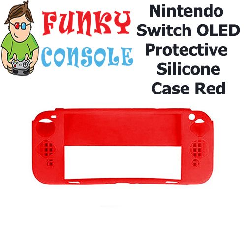 Nintendo Switch OLED Protective Silicone Rubber Gel Console Soft Case Cover Red