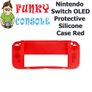 Nintendo Switch OLED Protective Silicone Rubber Gel Console Soft Case Cover Red Image 2