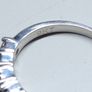 Vintage 9ct White Gold Blue & Clear Stone Eternity Ring  Size 53 Image 9