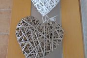 Two hearts - large 15 inches, smaller 11 inches
