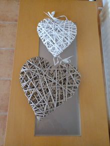 Two hearts - large 15 inches, smaller 11 inches