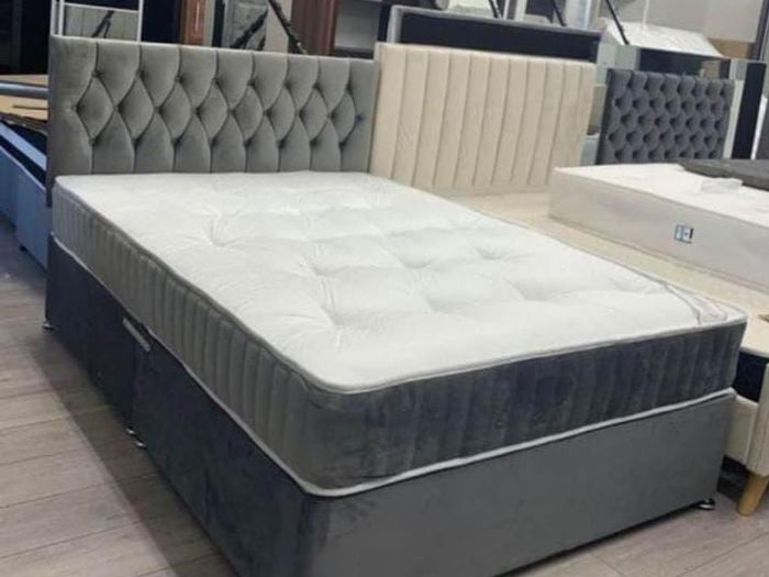 New Stylish single ,Double 4ft, 4ft6, King 5ft And 6ft Superking Sizes Divan Beds Instock. Drawers And Optional Tufted Mattresses Available. Free Delivery